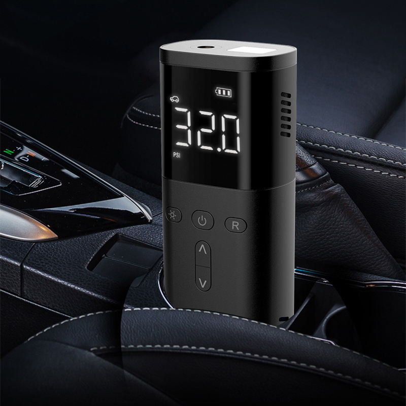Bơm Lốp Xe Ô Tô Sạc Pin Cổng USB Type C Nhỏ Gọn Thiết Kế Mặt Đồng Hồ Điện Tử Tự Ngắt