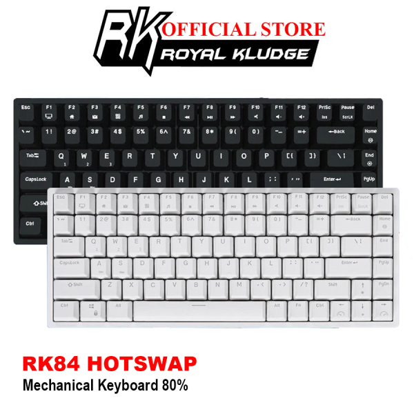HOTSWAP RK84 - Bàn phím cơ không dây Royal Kludge RK84 Gồm 84 phím, pin sạc 3750mAh kết nối Bluetooth 5.0, Wireless 2.4G và Type C - Hãng phân phối chính thức