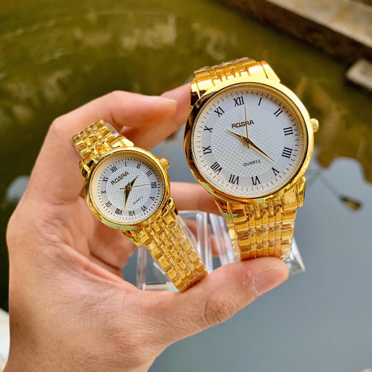 Đồng hồ thời trang nam nữ Rosra C044 dây màu vàng cực đẹp