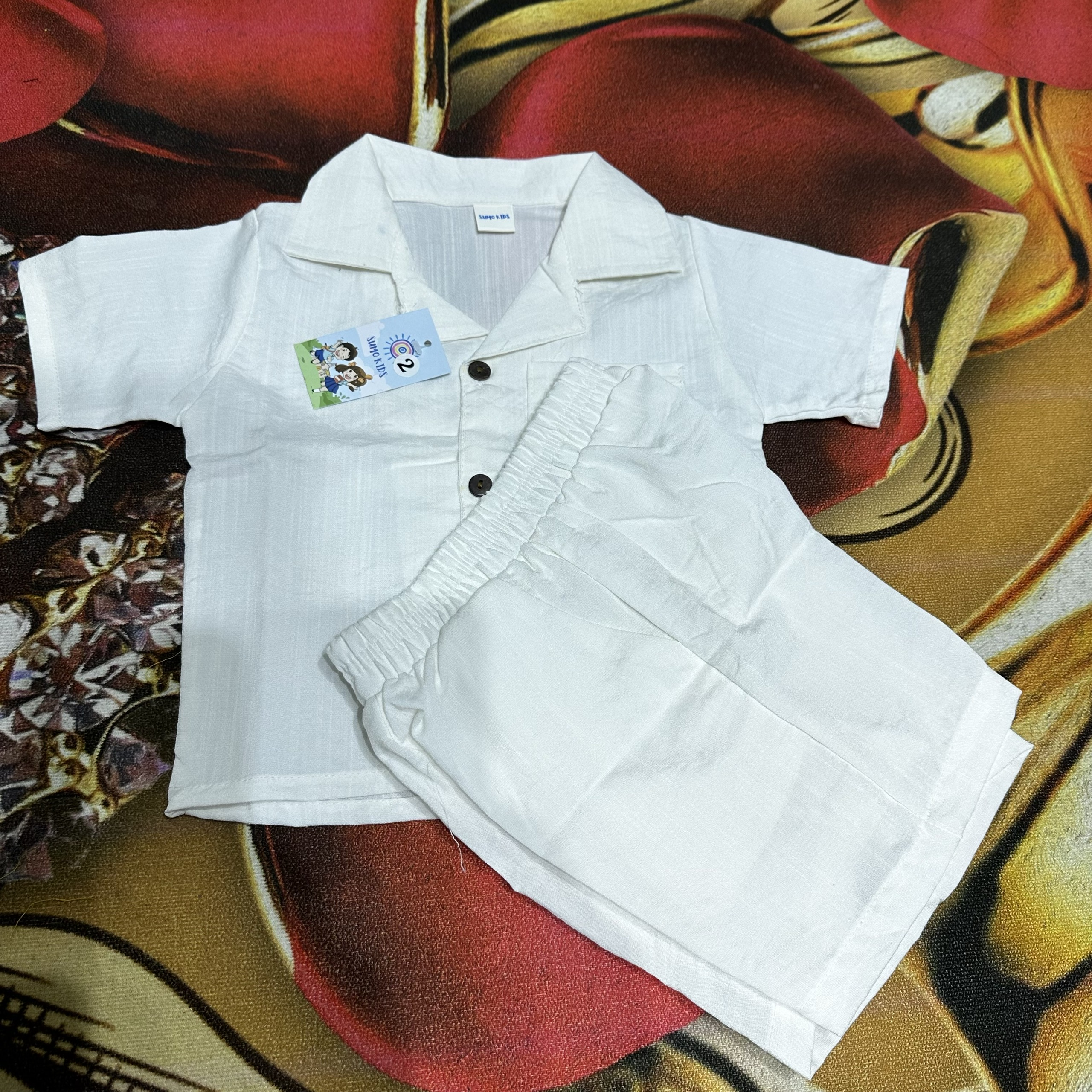 Bộ cộc cổ vest cho bé, bộ cộc đũi bé trai, bé gái cực xinh sumo city