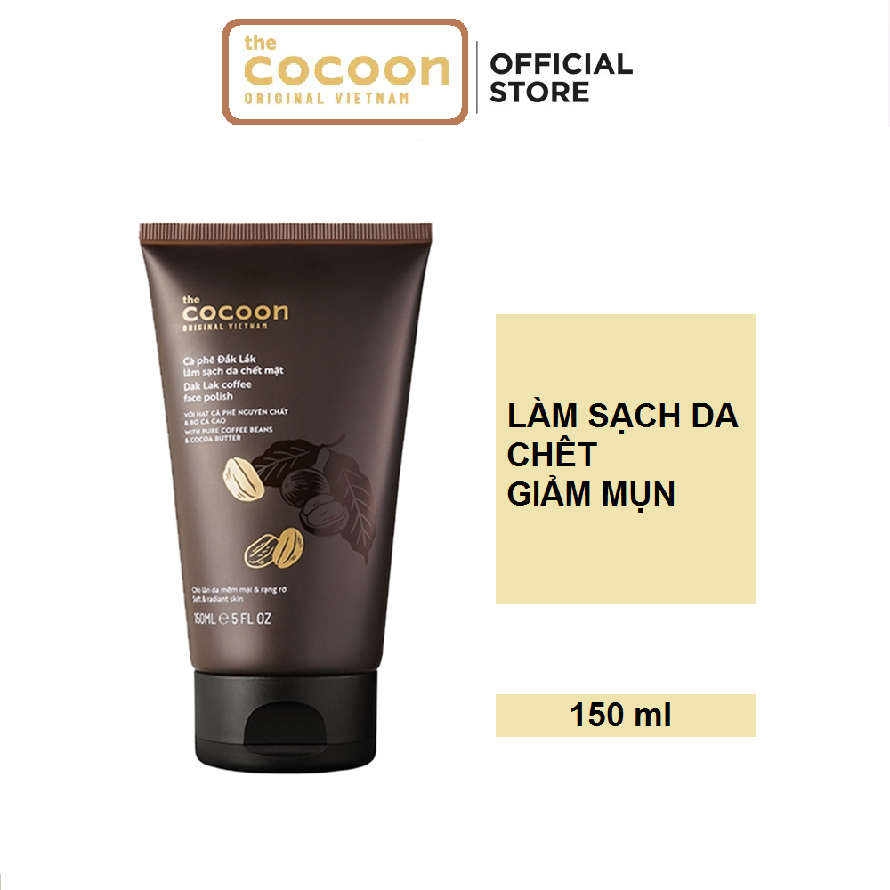[HÀNG CÔNG TY] Cà phê Đắk Lắk làm sạch da MẶT chết mặt cocoon 150ml (Dak Lak coffee face polish)