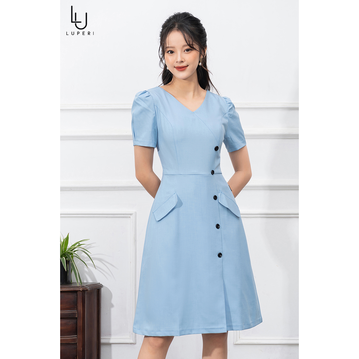Váy Công Sở Thiết Kế LUPERI Cao Cấp LFV3276