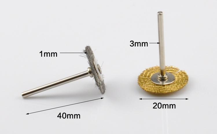 Bộ 2 chổi đồng , thép mini kiểu dĩa đánh rỉ sét chi tiết nhỏ dùng cho khoan điện đa năng cầm tay (như Dremel, ACZ, motor 775,...)