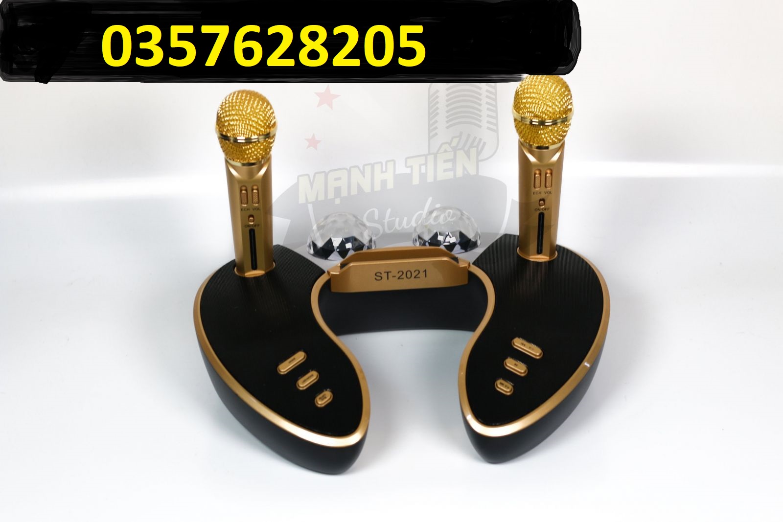 [HCM]Loa ST2021 Loa Bluetooth ST 2021 Có đèn Led Kèm 2 Micro Không Dây