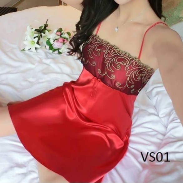 Váy ngủ lụa satin Mahola VS01
