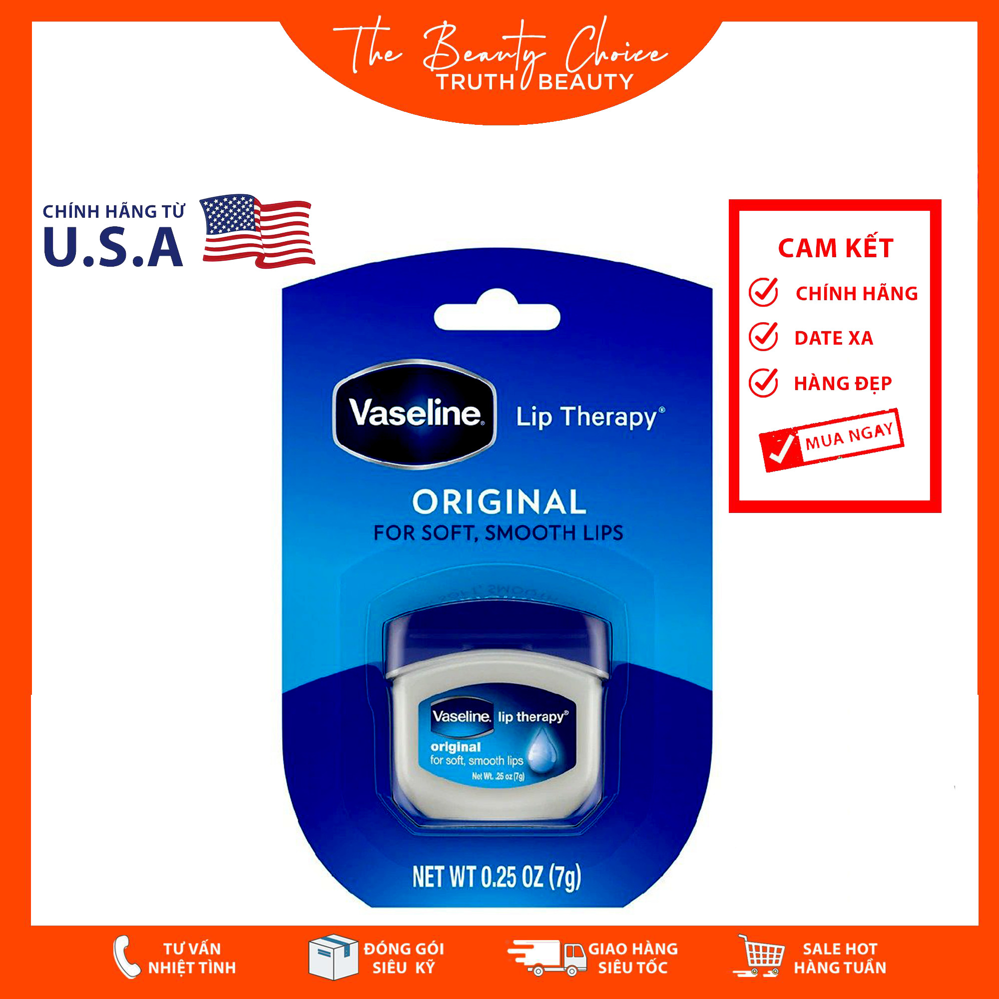 Sáp dưỡng môi Vaseline Lip Therapy Original (7g)