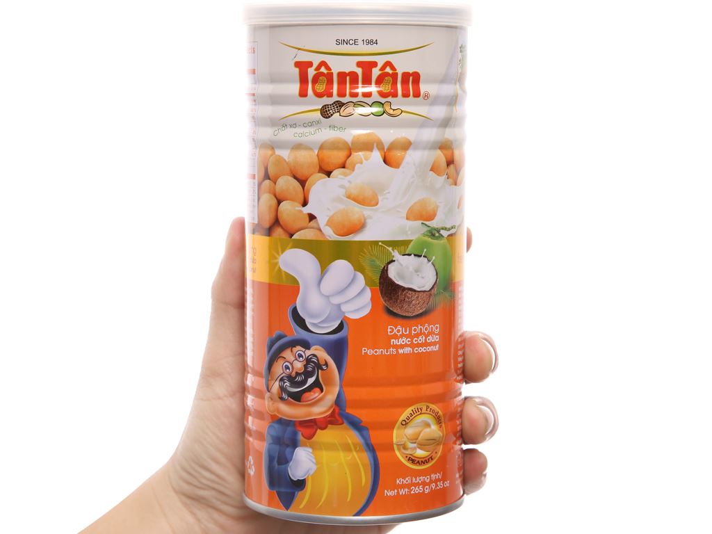 Combo 4 lon Đậu phộng Nước cốt dừa Tân Tân (265g/lon)