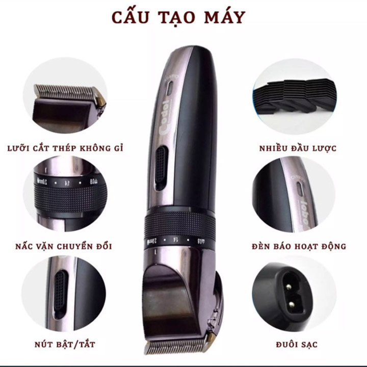 Tông Đơ Cắt Tóc Codol 531 kèm bộ keo lấy dáy tai có đèn