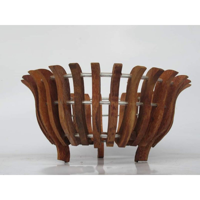 CHẬU LAN GỖ CĂM XE - SIZE 30CM - MẪU ĐÀI SEN