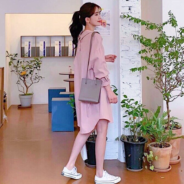 [HCM]Đầm sm hồng form dài v2 (kèm hình thật)