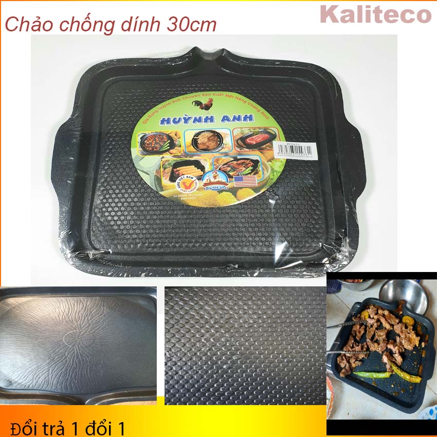 Chảo Nướng Men Gang Chống Dính Huỳnh Anh Hình Vuông 30cmx30cm