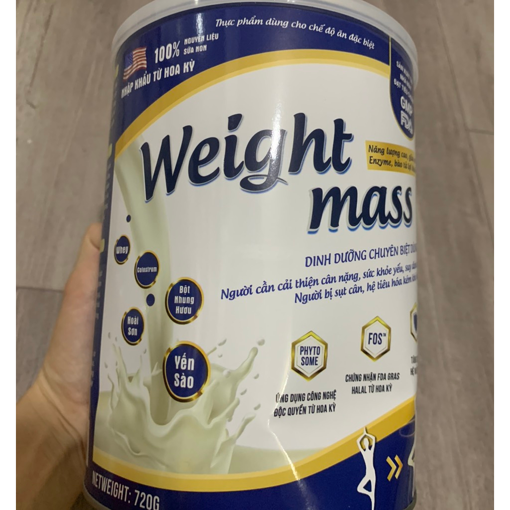 [Chính Hãng - Hoàn Tiền 10%]Weight Mass Sữa Bột Hỗ Trợ Tăng Cân Cho Người Gầy