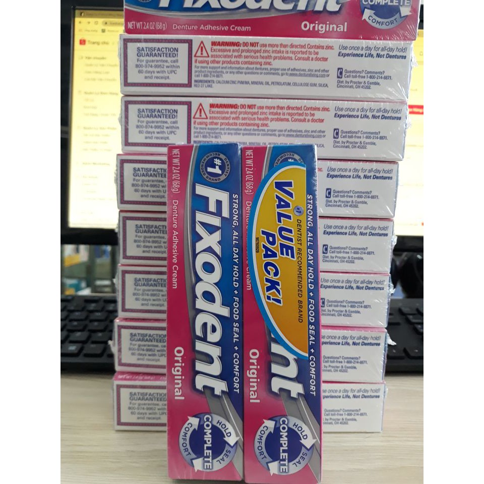 [HCM][chính hãng] Keo dán hàm răng giả Fixodent 68g