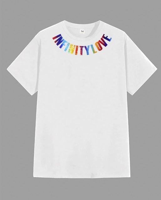 [HCM]Áo thun TAY NGẮN KIM TUYẾN INFINITY LOVE (KO CẦN CHỤP FLASH MÀU NHƯ HÌNH)(TAY LỠ IB)