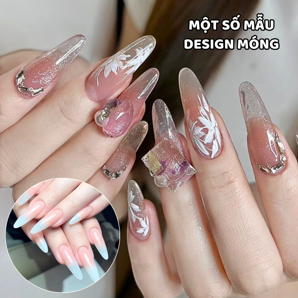 Móng úp tay nhám form hạt gạo hộp 240 móng