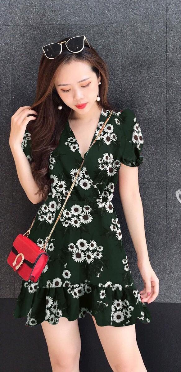 Đầm voan họa tiết hoa