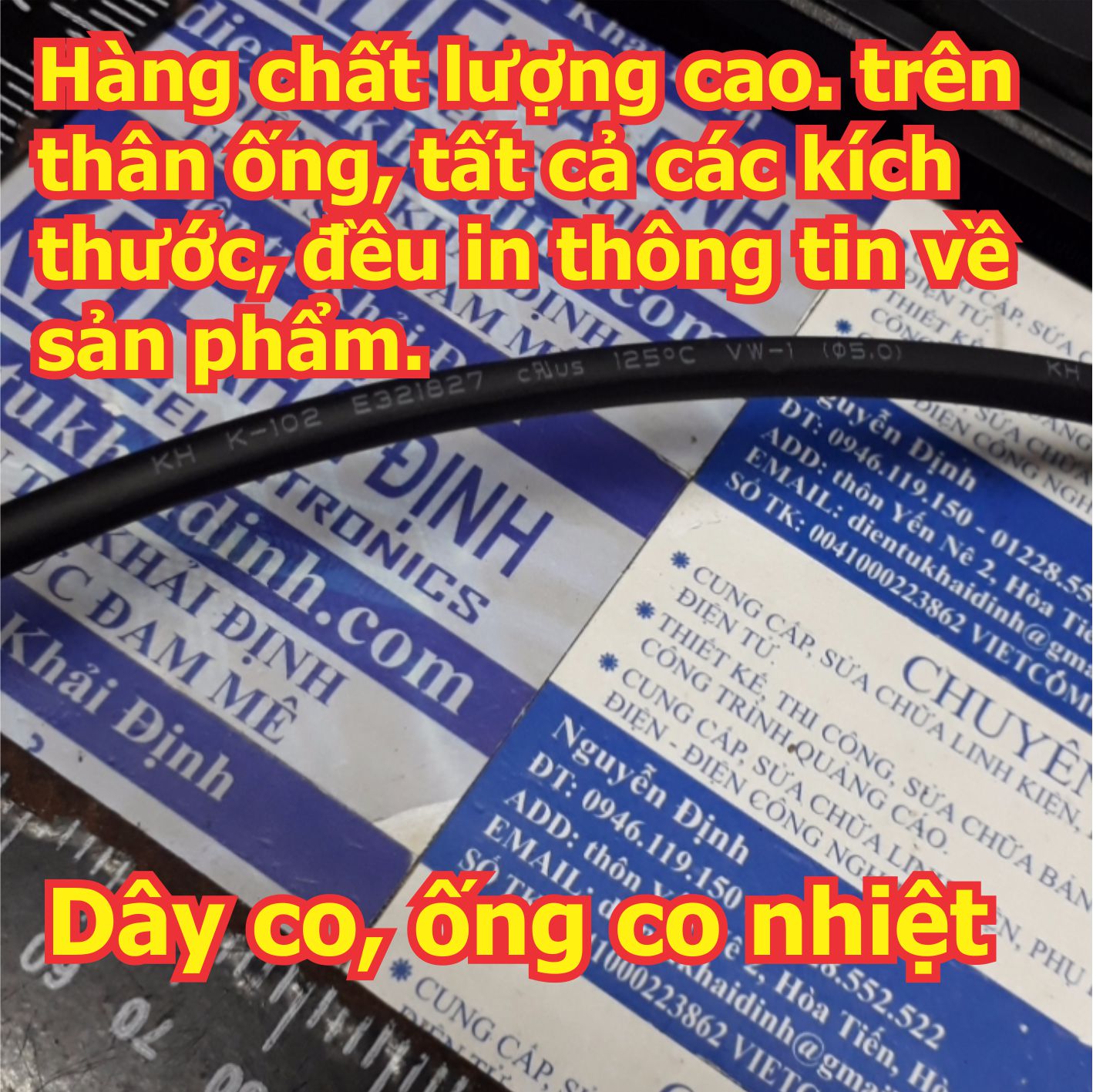 Dây co nhiệt , ống gen chụi nhiệt cách điện màu đen, các loại phi 1mm đến 50mm kde1845