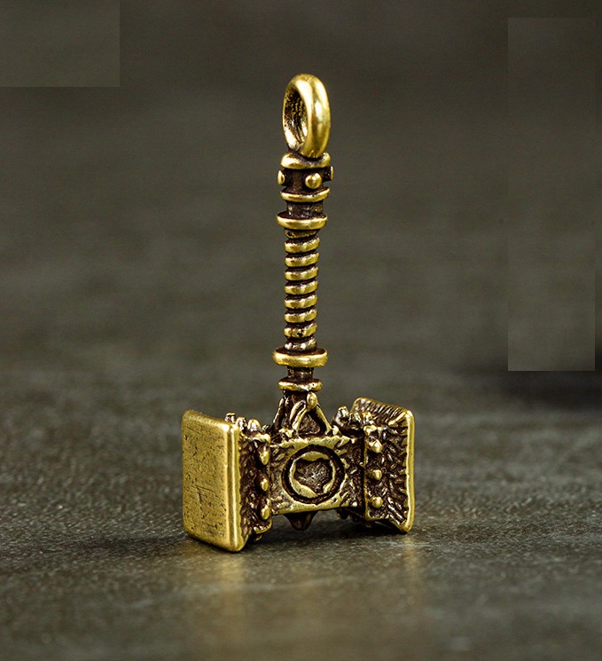 Móc khóa mô phỏng Búa của thor bằng đồng thau