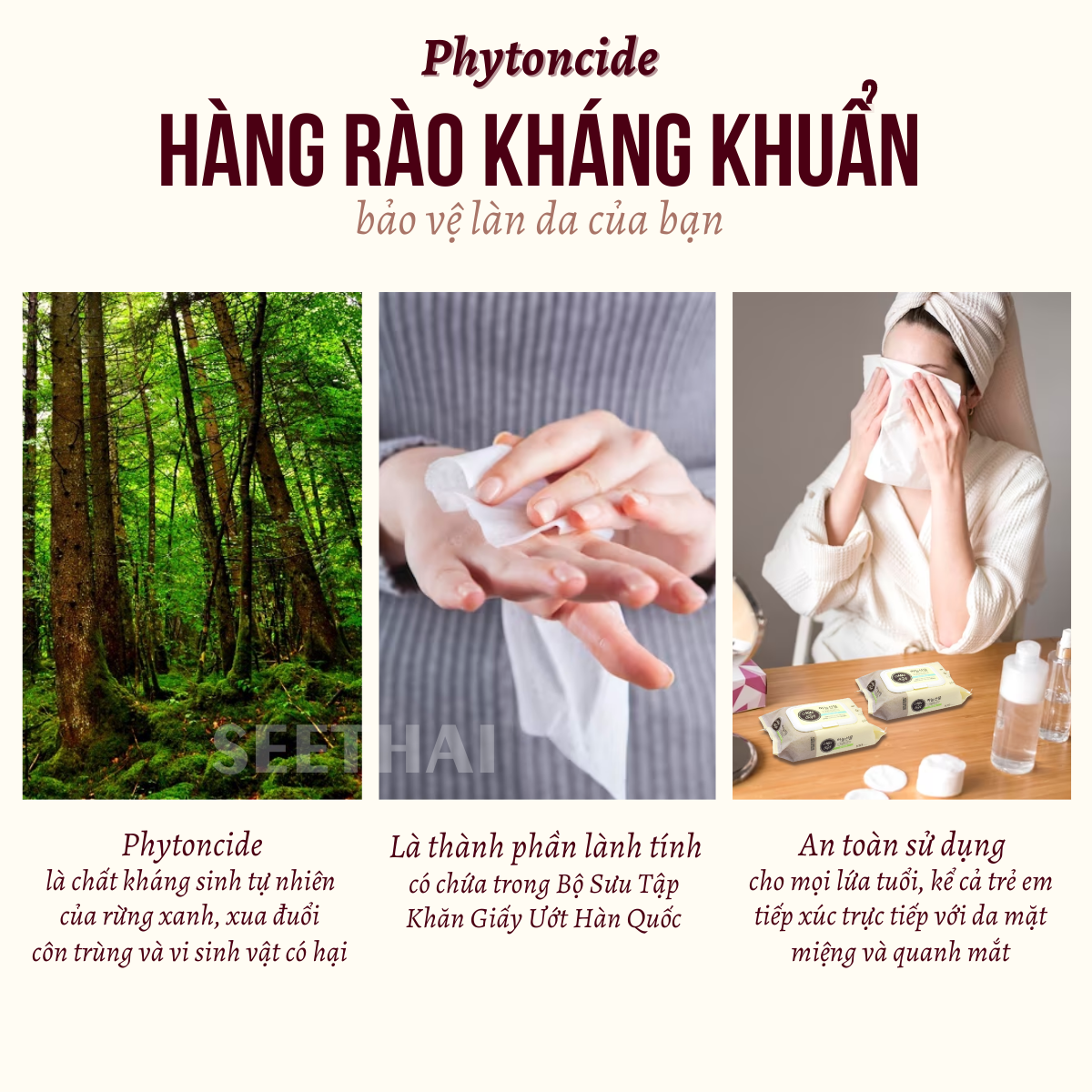 Khăn ướt NATURAL COTTON Hàn Quốc 100 tờ