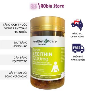 Mầm đậu nành tăng vòng 1 Healthy Care Super Lecithin đẹp da, cân bằng nội tiết tố, hộp 100 viên - Robin Store thumbnail