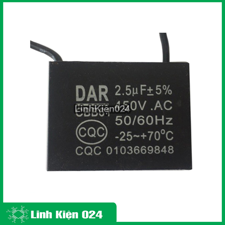 Tụ quạt 2,5UF 400VAC 50/60HZ
