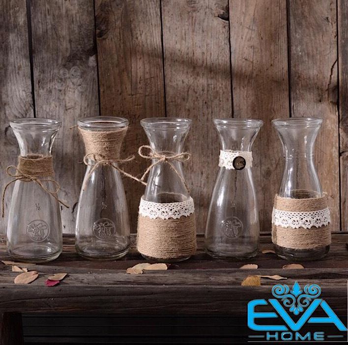 [HCM]Combo 5 Bình Bông Lọ Hoa Thủy Tinh 1 Cành Tam Giác Tròn