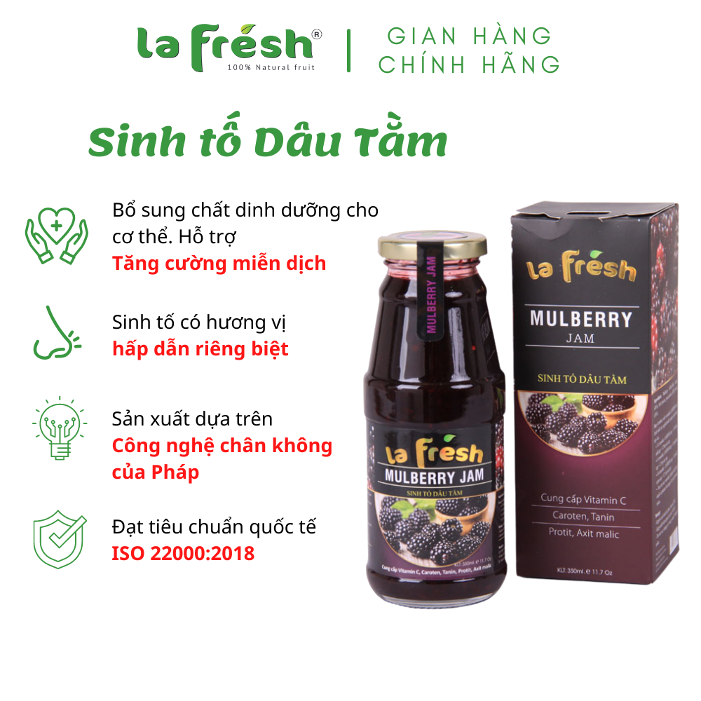 [HCM]Sinh Tố Dâu Tằm Lafresh Đà Lạt 350ml