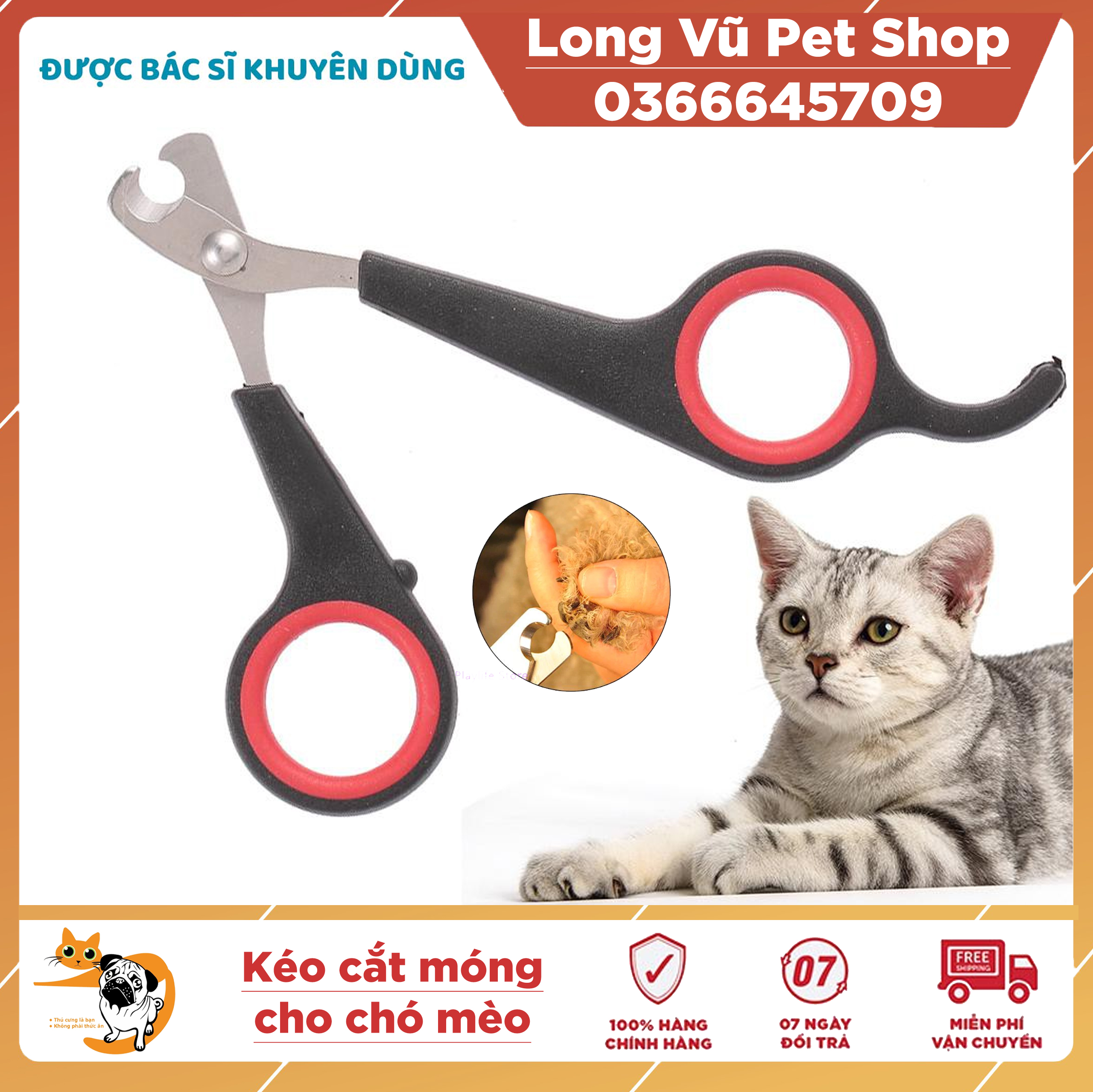 Kéo cắt móng cho chó mèo cỡ nhỏ Ngáo Và Gâu Đần - Kéo bấm móng cho chó mèo