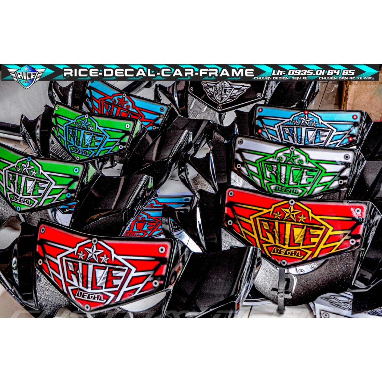 Tem Dán Hộp Đầu Sirius Sihello Đen Logo Rice decal ( Nhiều màu)
