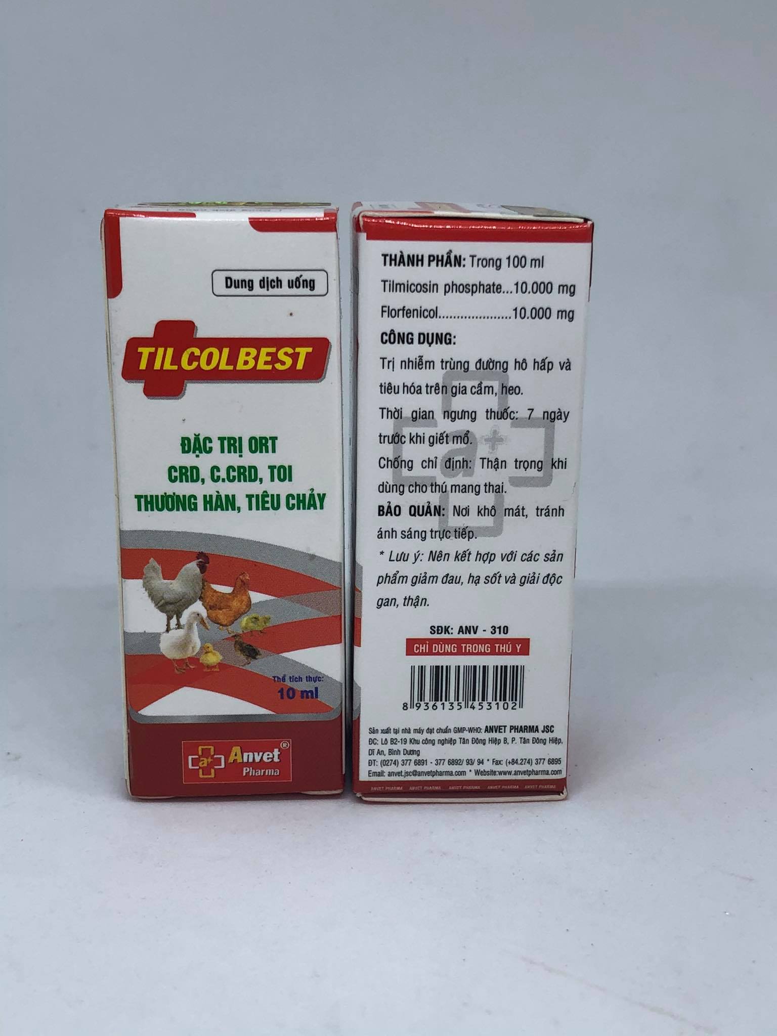 [HCM]Combo 3 lọ TILCOLBEST đặc t.rị cac van de ve ho hap cho gà - Chai 10ML