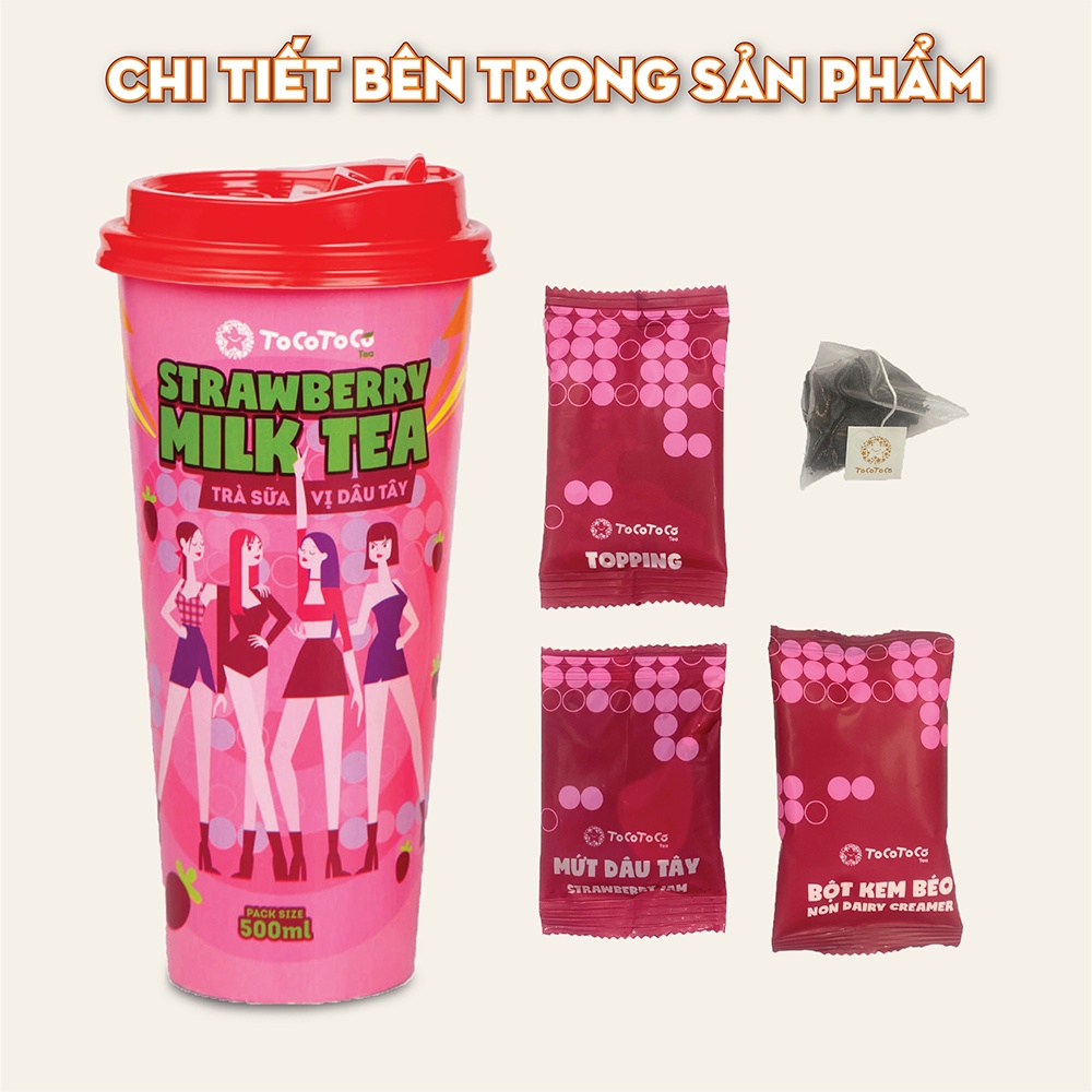 Trà sữa Tocotoco Instant Tea trà sữa tự pha hương dâu