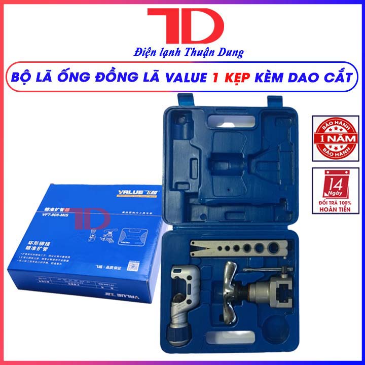 Bộ lã ống đồng Value 1 kẹp kèm dao cắt, dùng cho các size ống: 1/2 5/8 3/4 7/8 và 1inch - Điện Lạnh Thuận Dung