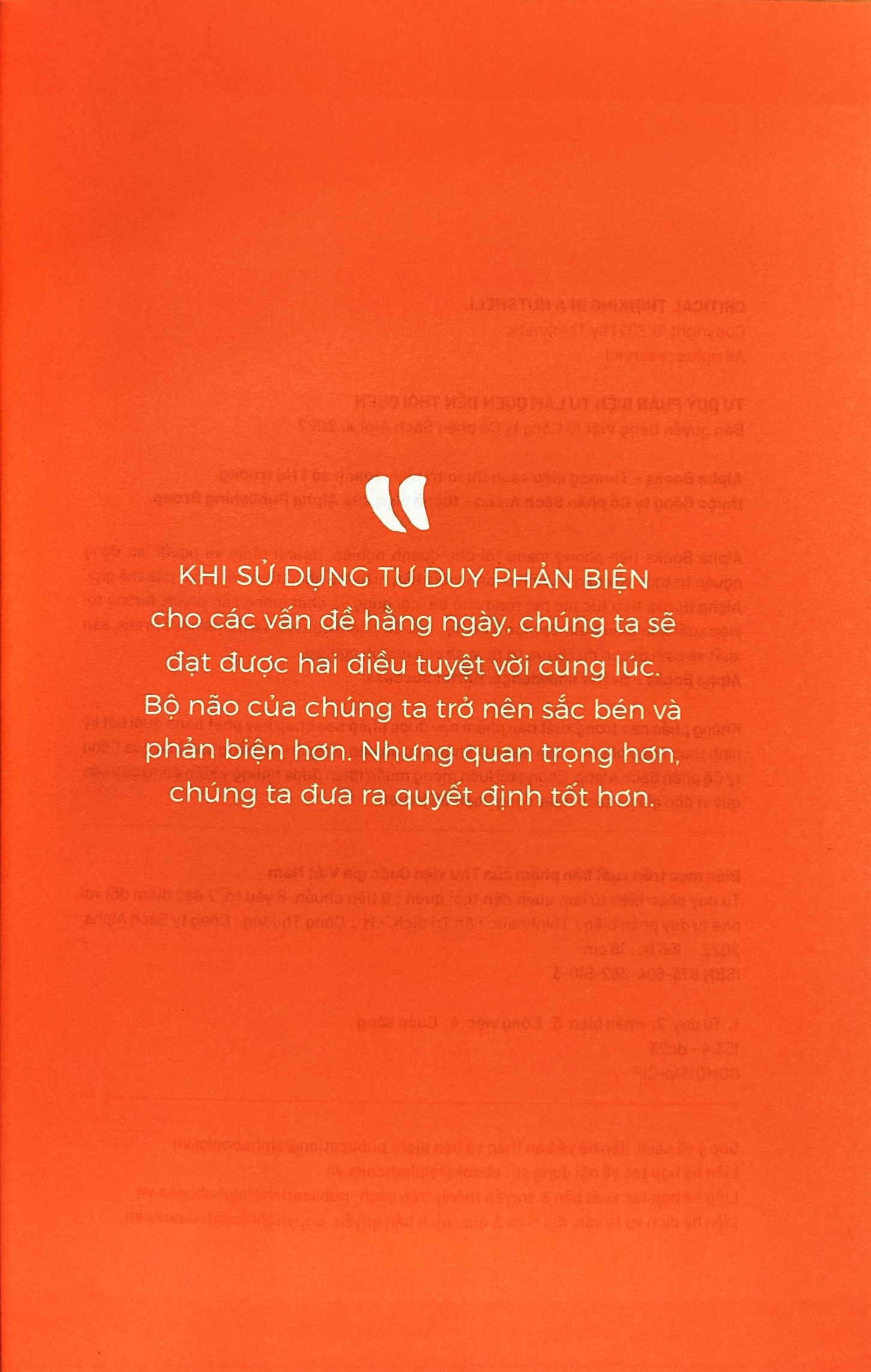 Sách - Tư Duy Phản Biện Từ Làm Quen Đến Thói Quen
