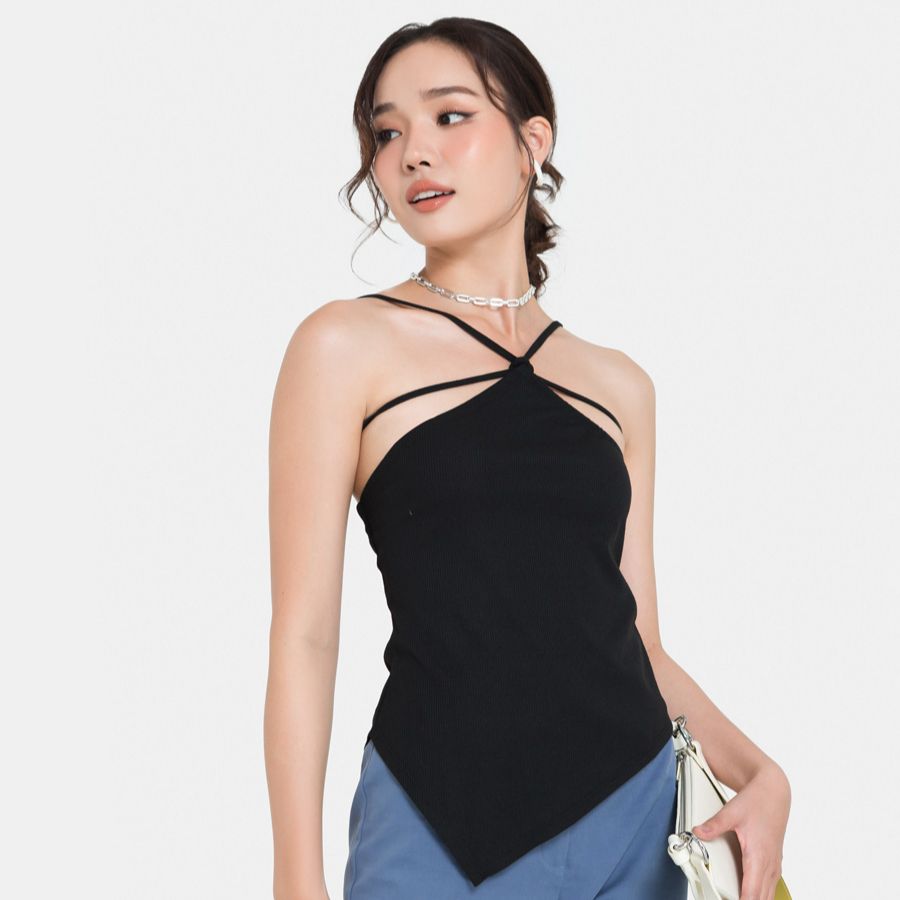 Áo Thun Nữ Thời Trang JUNO Cổ Yếm Lai Chéo JNATH004