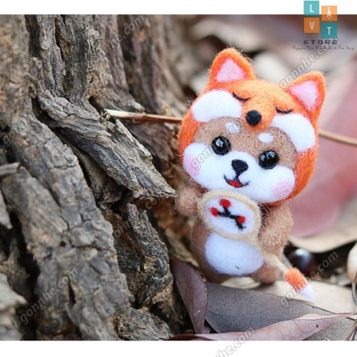 [HCM]Bộ len chọc có hướng dẫn Tân Binh Shiba 2 needle felting Shiba có video giấy làm quà tặng đặc biệt handmade