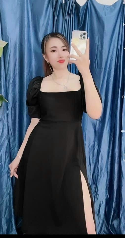 ĐẦM MAXI CỔ VUÔNG XẺ TÀ TAY PHỒNG BIG SIZE