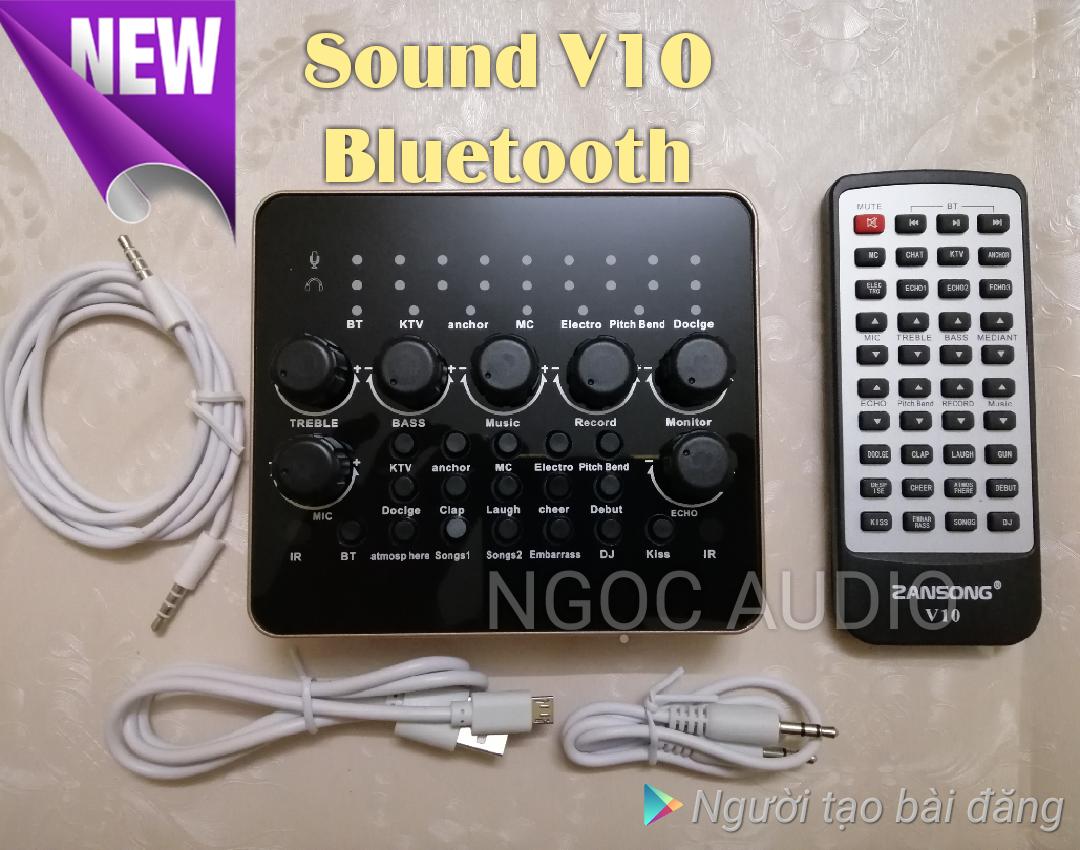 Trọn Bộ Live Stream Sound card V10 Bluetooth 2019 và Micro Bm 900