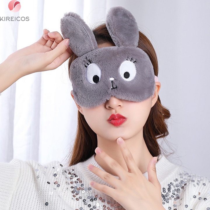 Bịt mắt ngủ miếng che mắt ngủ có túi gel cao cấp lông nhân tạo dễ thương
