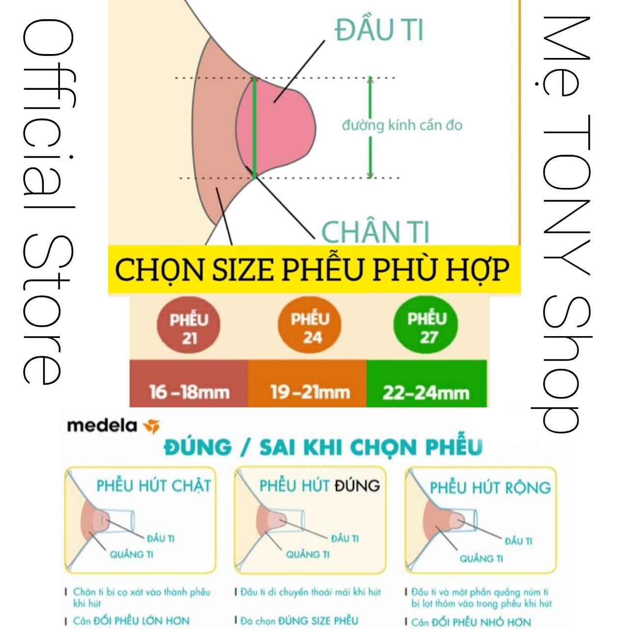 [Xem VIDEO cận cảnh]Phễu Hút Sữa Medela Size 21mm-24mm-27mm (Pump,Freestyle,Sonata,Swing Maxi...)