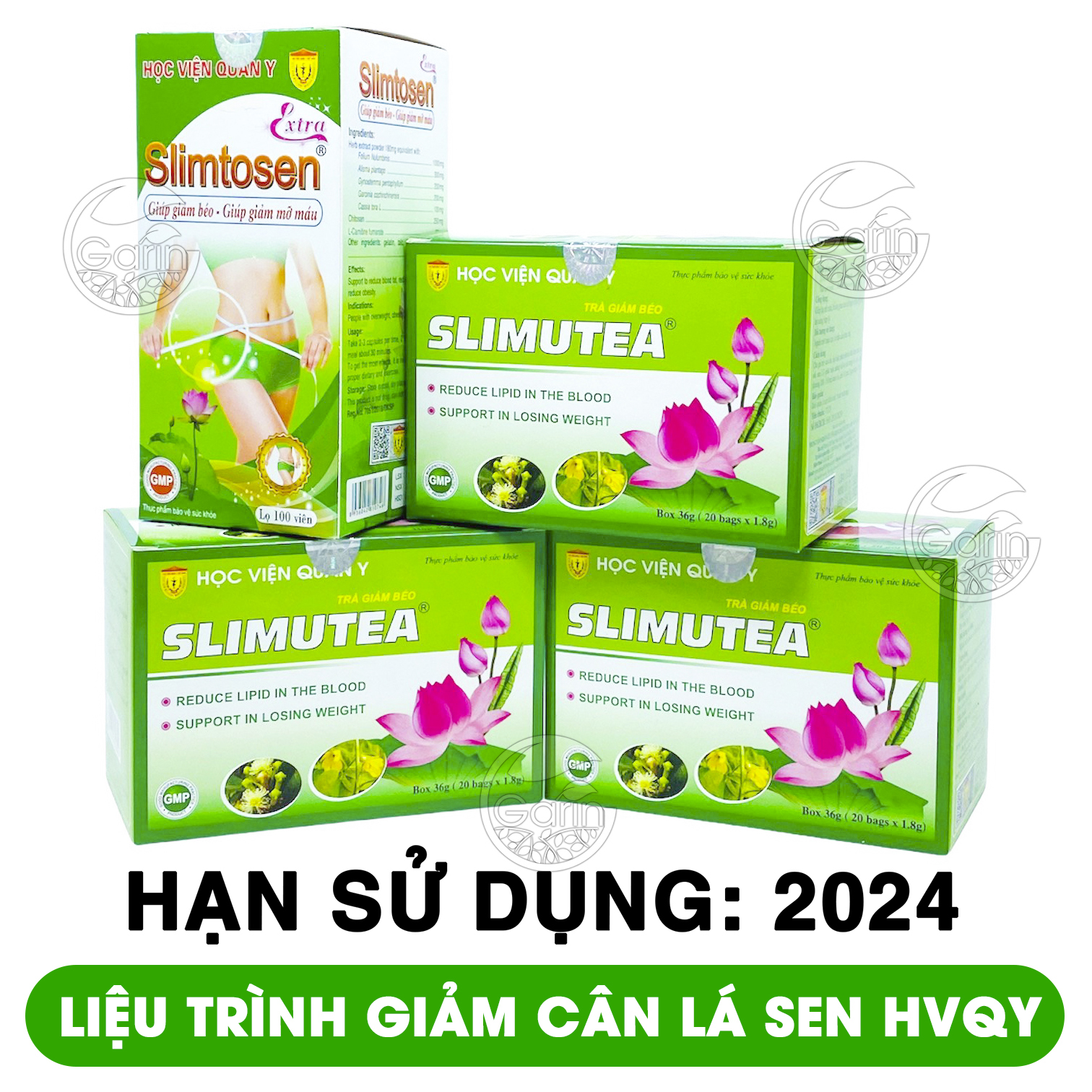 Liệu trình giảm cân an toàn 1 slimtosen extra +3 trà slimutea Học Viện