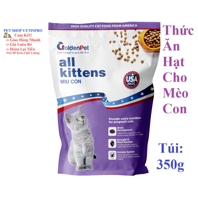 THỨC ĂN HẠT CHO MÈO CON GoldenPet All Kittens Túi 350g Xuất xứ USA (Mỹ)