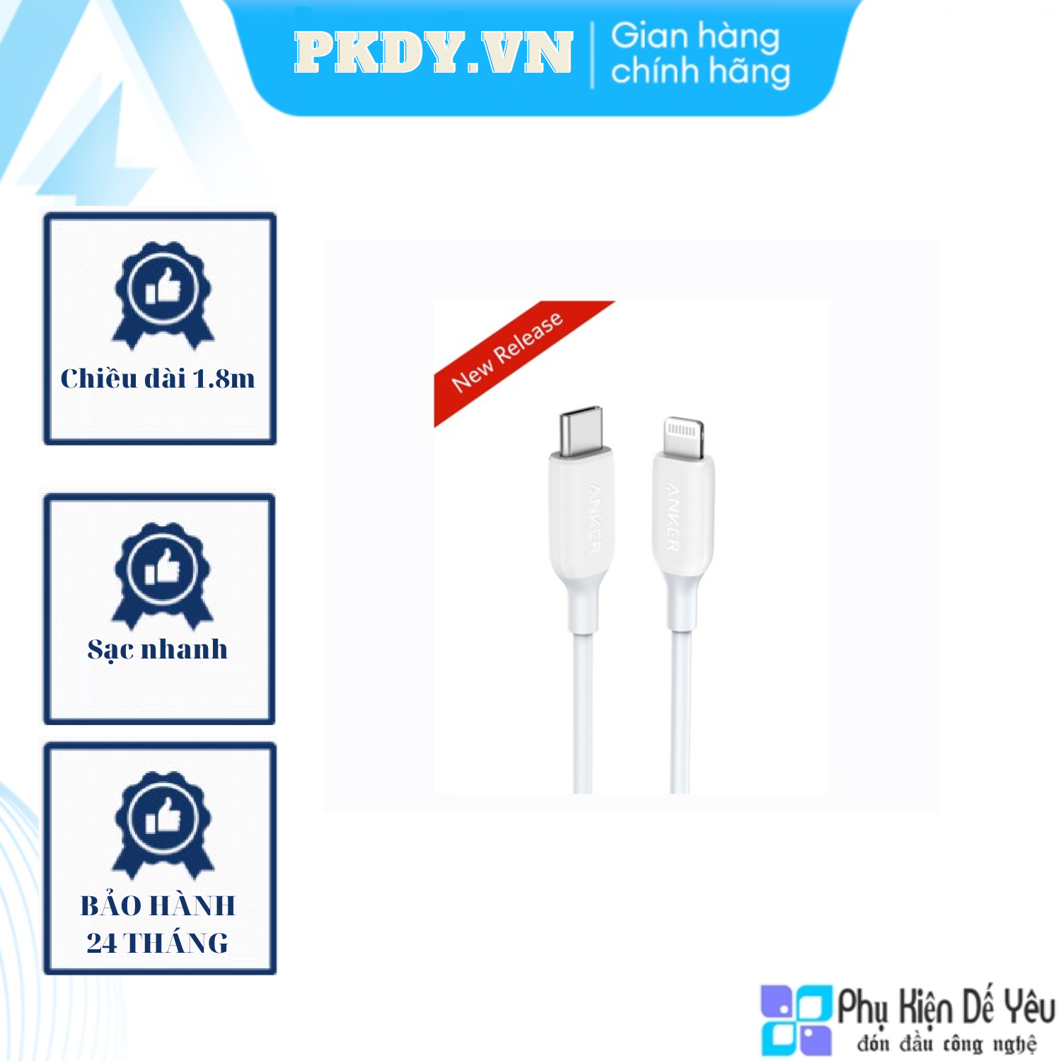 Cáp anker powerline iii usb c to lightning 1.8m - a8833