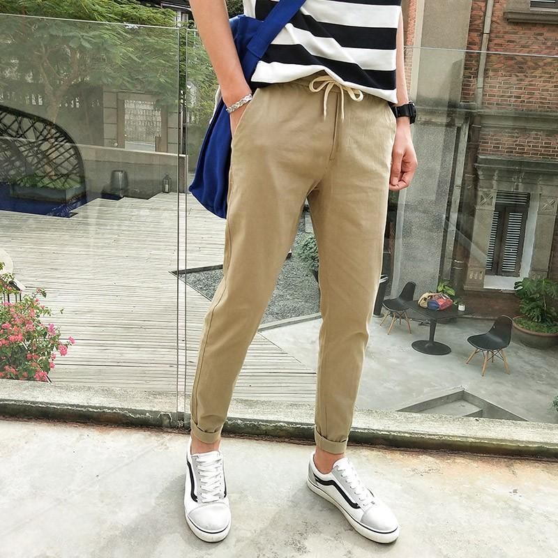 [HCM]Quần chinos kaki nam ống suôn màu xám trắng.