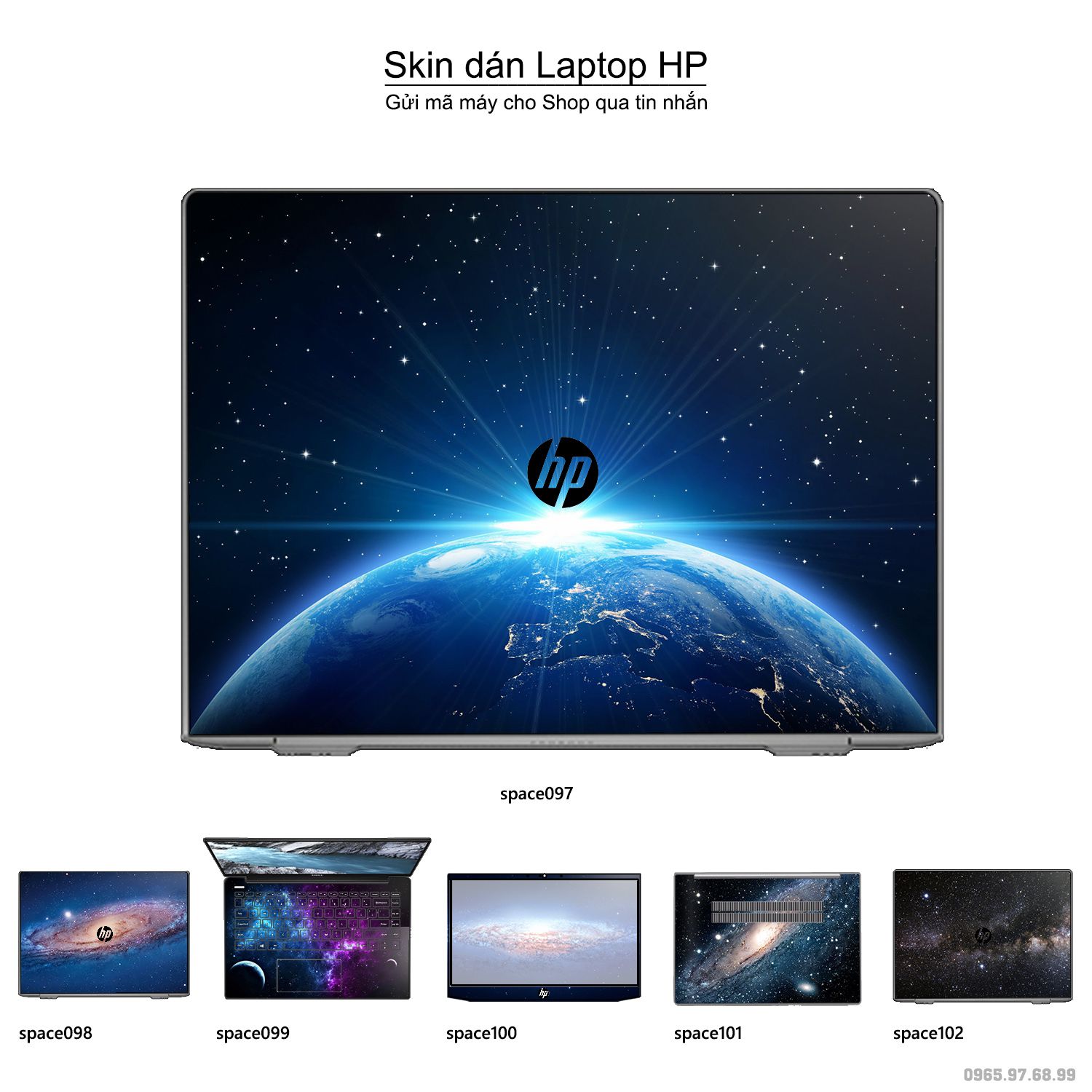 Decal Skin dán Laptop HP mẫu không gian (inbox mã máy cho shop)