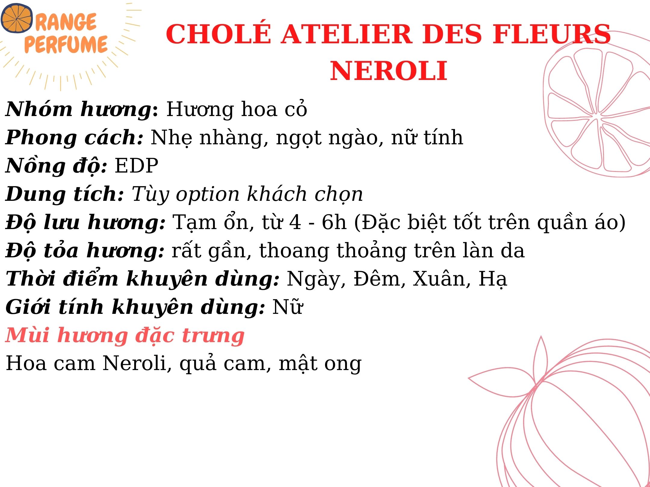 [Mẫu thử] Nước hoa Chloé Atelier des fleurs Neroli