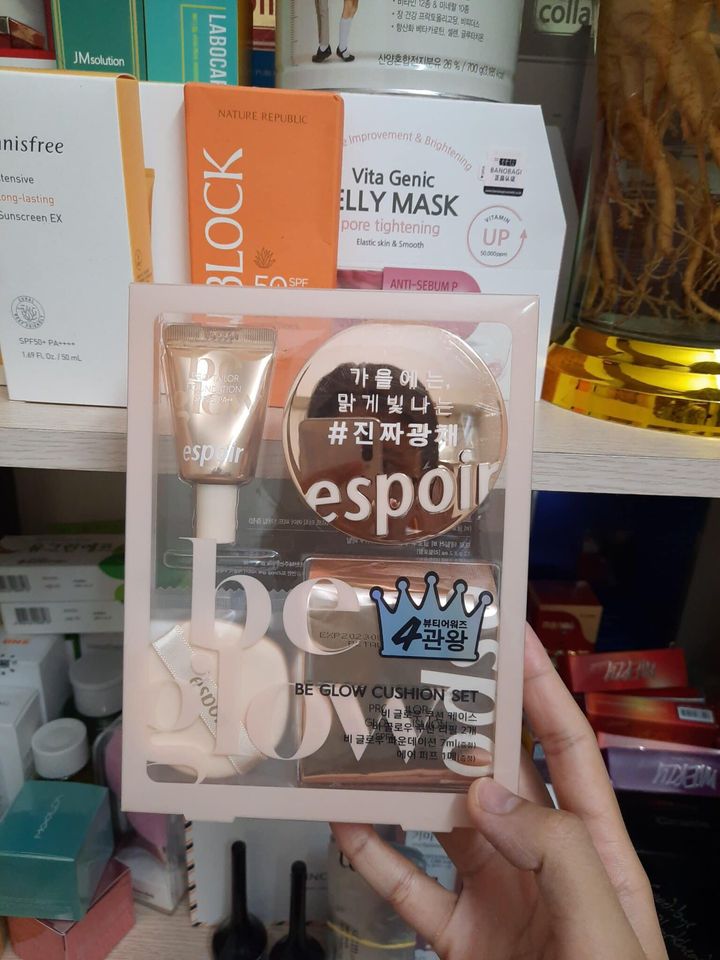 [Có sẵn] Set phấn nước espoir tailor be glow cushion SPF42 PA++