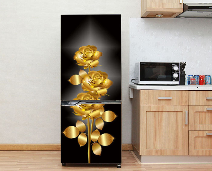 [HCM]Decal trang trí tủ lạnh mẫu Hoa hồng 3D số 1