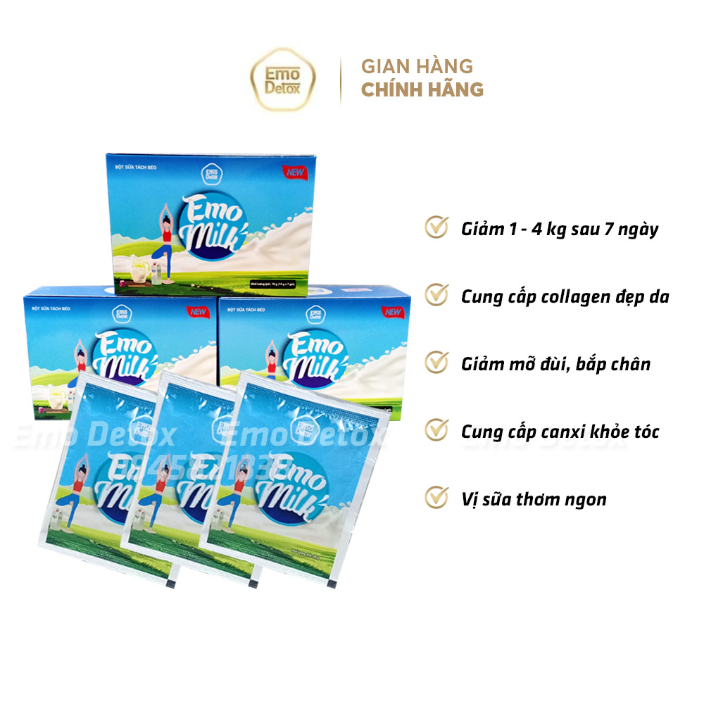 COMBO 5 HỘP SỮA BÒ TÁCH BÉO GIẢM CÂN EMOSLIM SIÊU TỐC 7 NGÀY