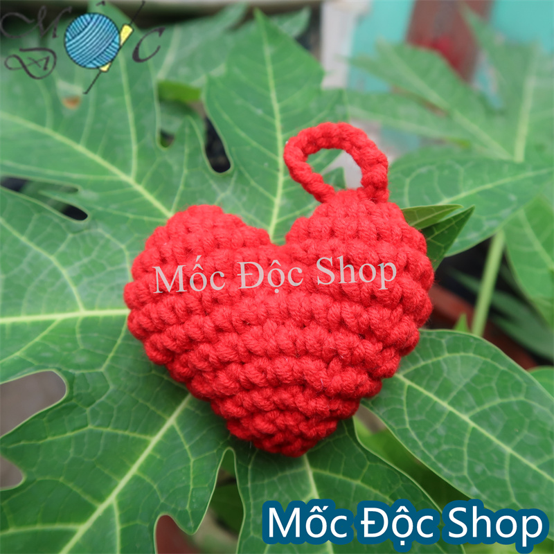 Móc khóa len handmade trái tim