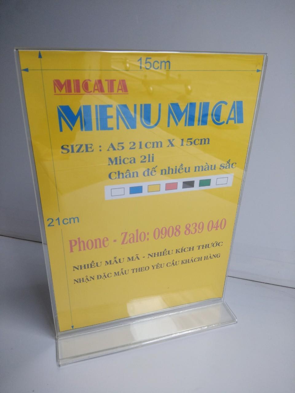 MENU MICA A4 21x30cm
